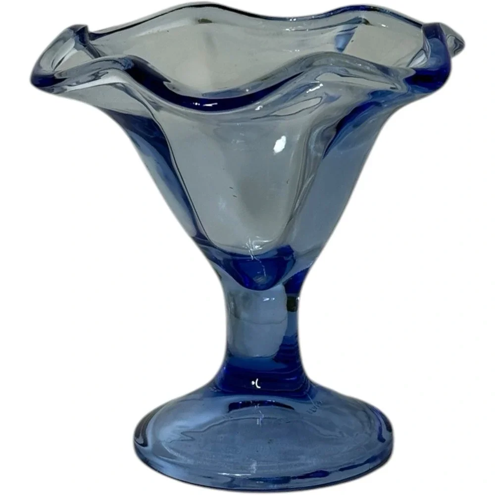 Vintage Bormioli Rocco‎ Fidenza Primavera Sapphire Blue Glass Dessert Bowl Italy